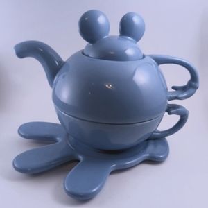 Blue Mickey Teapot and Cup Set for One